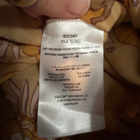 VOLCOM NWT $56 Sun Keep Pant Pull-on Tropic Yellow Floral Size M - Picture 9 of 11